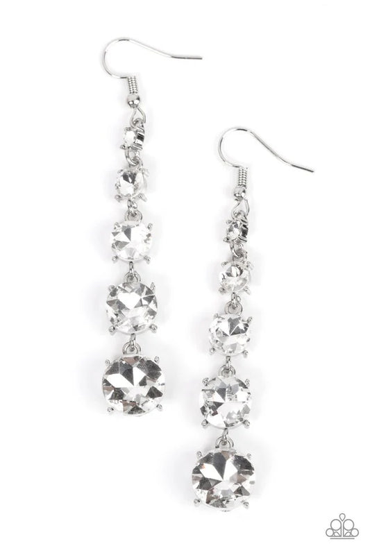Red Carpet Charmer White Earrings