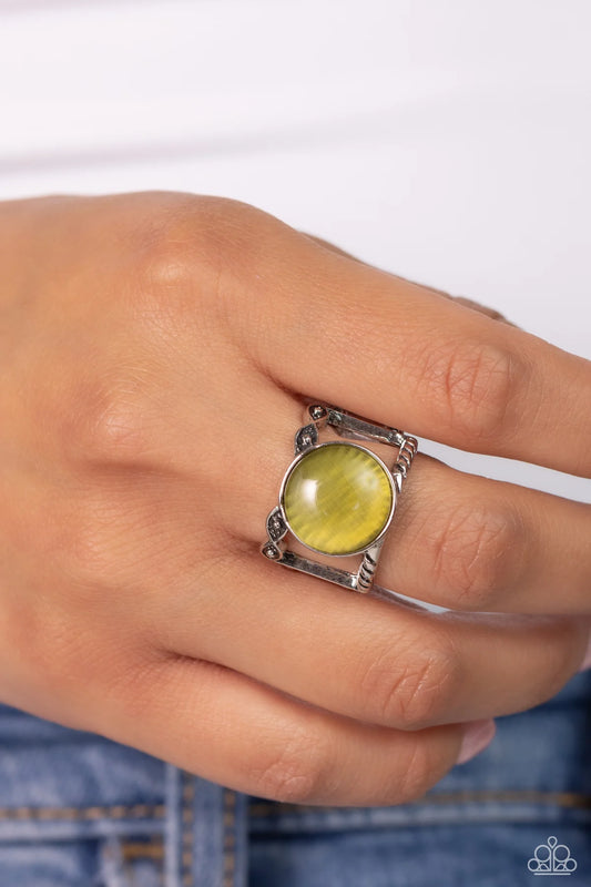 Clairvoyantly Cats Eye - Green Stone Ring