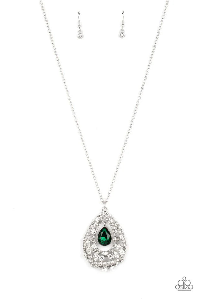 Glitz and GLOW - Green Necklace Set
