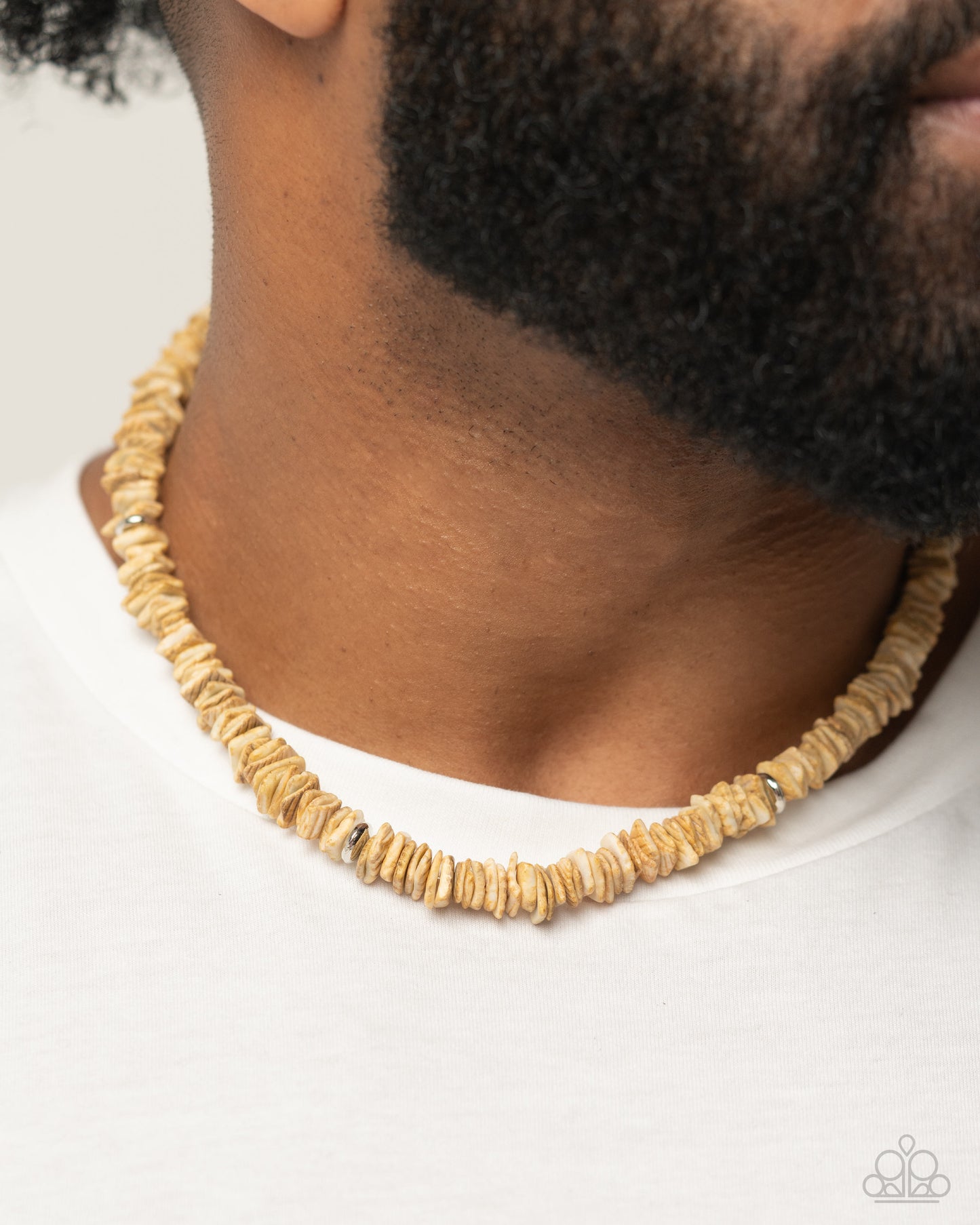 On A SHELL-ular Level - Brown Men's Necklace