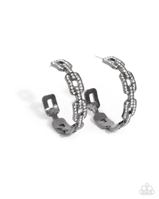 Downtown Decadence - Black Hoop Earrings