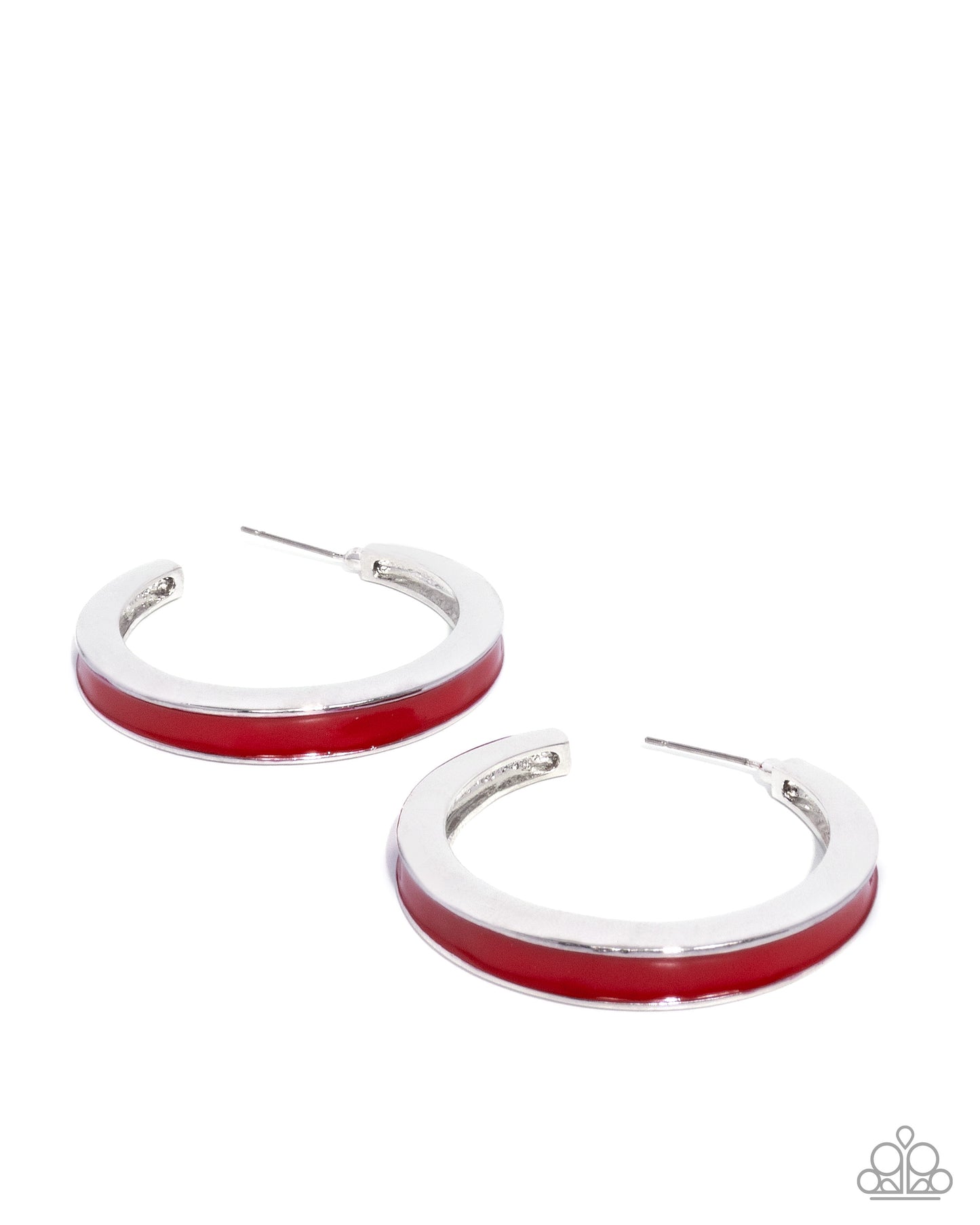 Painted Prowess - Red Hoop Earrings