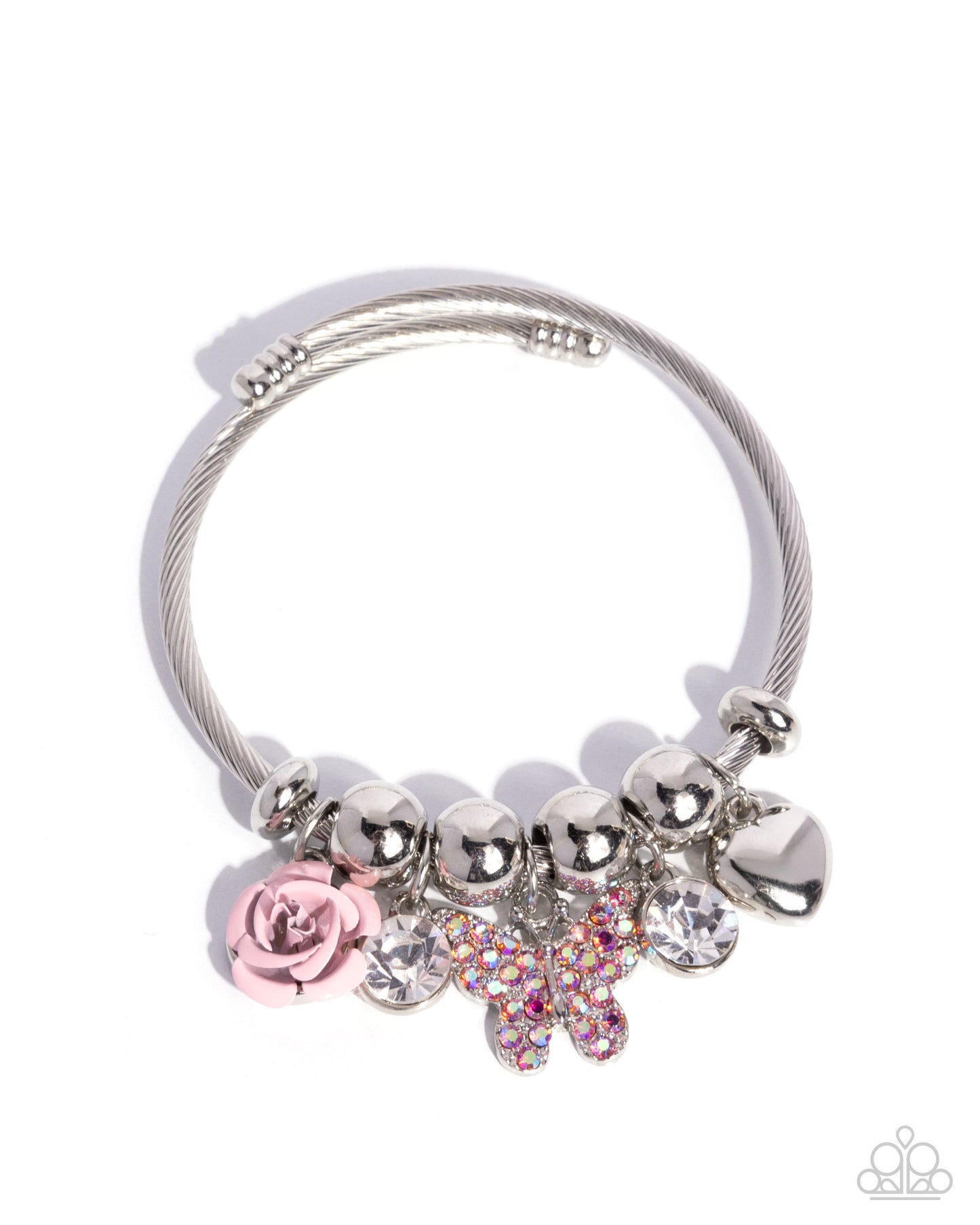 Windblown Whimsy - Pink Charm Bracelet