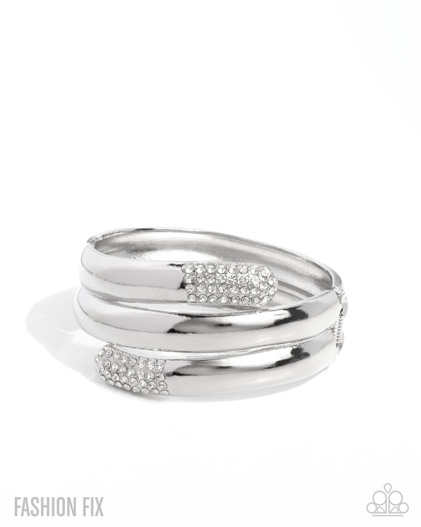 Smooth Similarity - White Cuff Bracelet