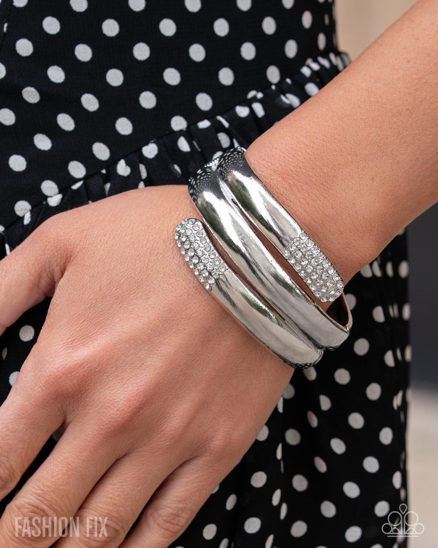 Smooth Similarity - White Cuff Bracelet