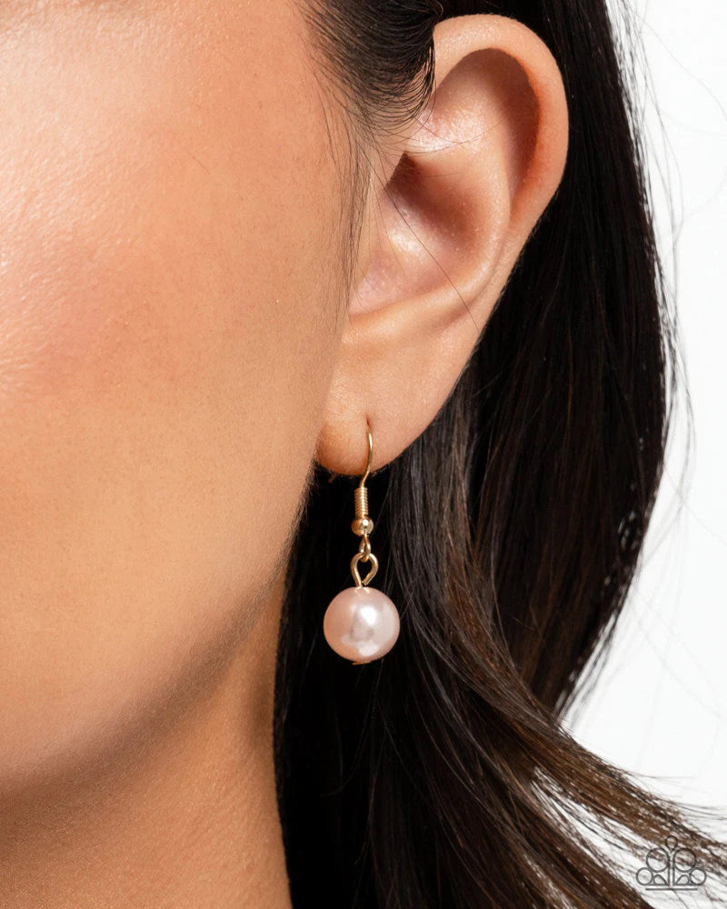 Pearly Patron - Gold Necklace & Bracelet Combo Set