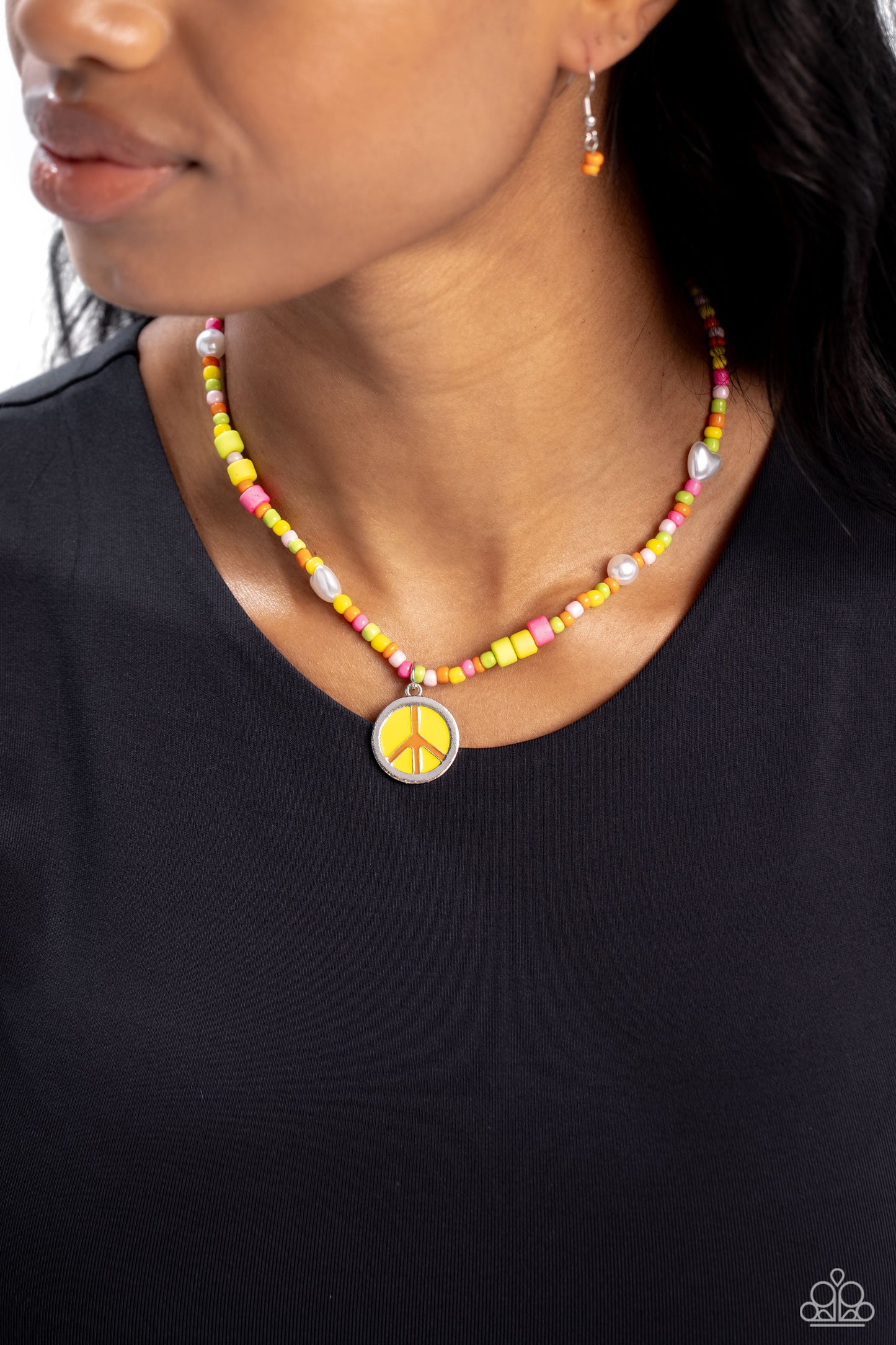 Pearly Possession - Multi Yellow Necklace Set