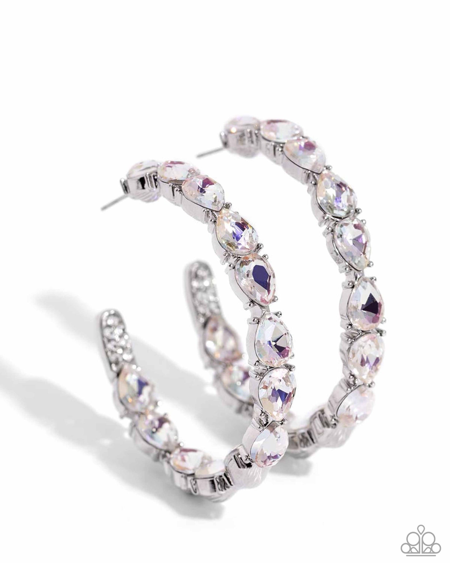 Presidential Pizzazz - White Hoop Earrings March 2024 Life of the Party Exclusive