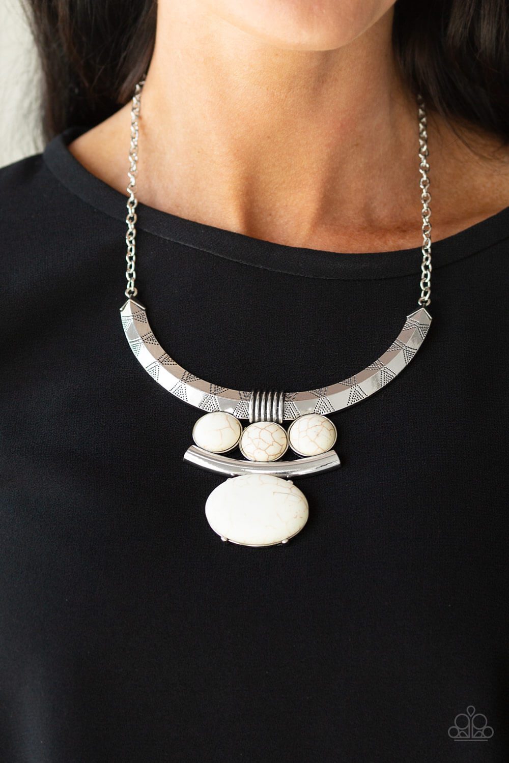 Commander In CHIEFETTE - White Stone Necklace Set - Princess Glam Shop