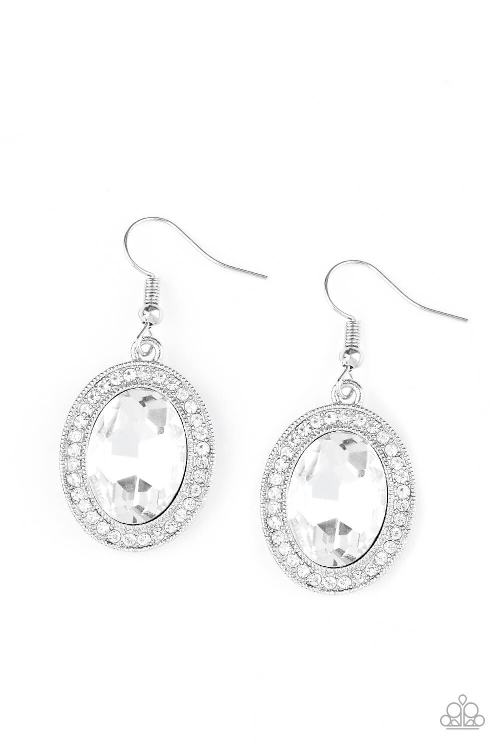 Only FAME In Town - White Earrings - Princess Glam Shop