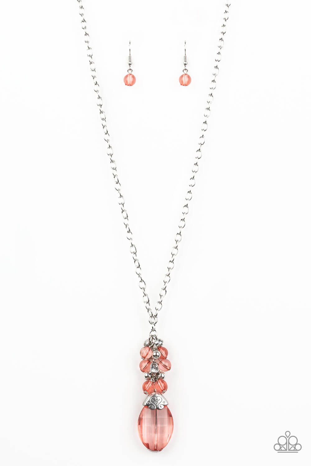 Crystal Cascade - Orange Necklace Set - Princess Glam Shop