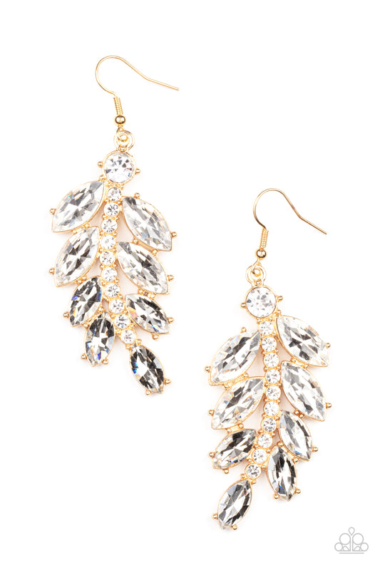 Ice Garden Gala - Gold Earrings - Princess Glam Shop