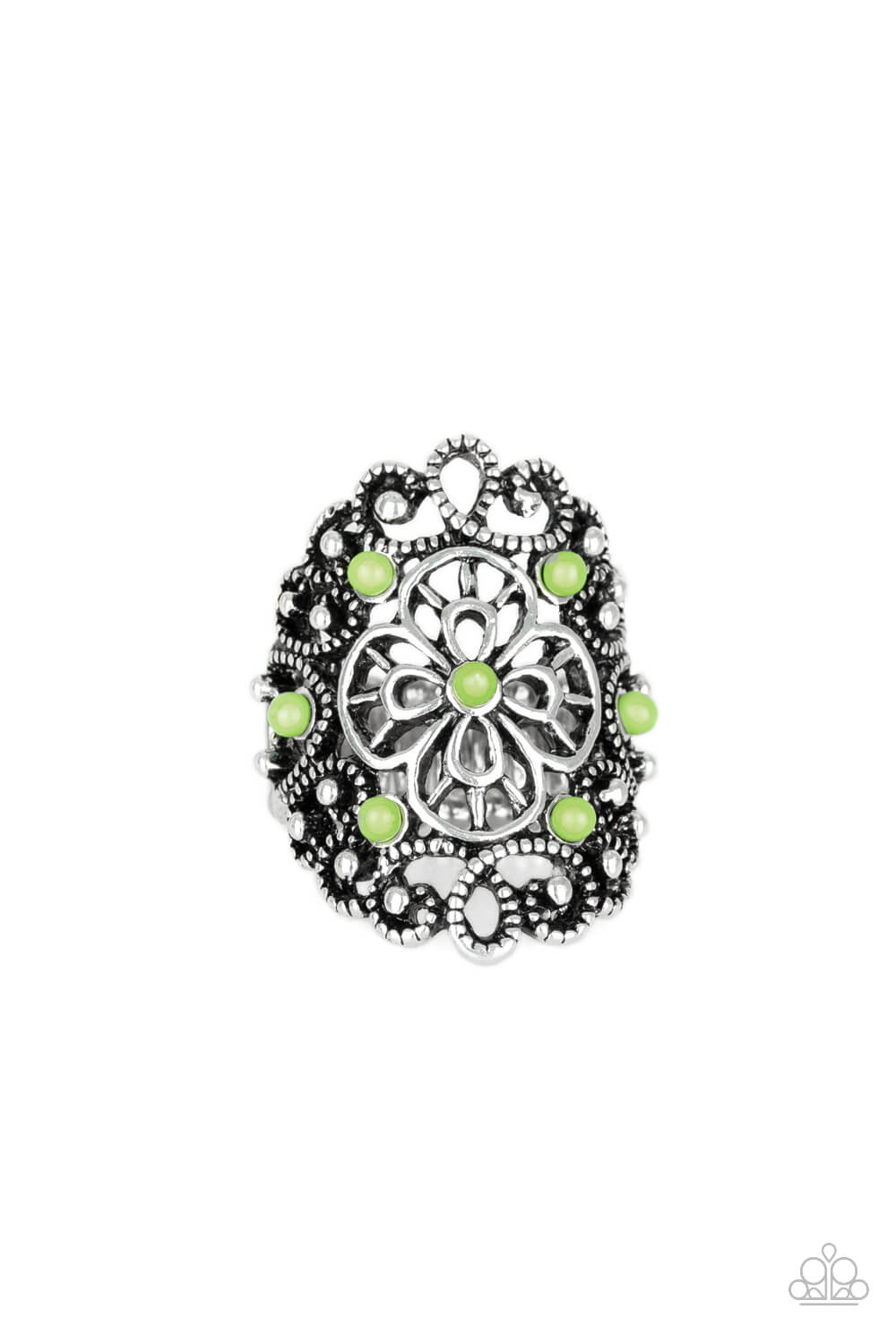 Floral Fancies - Green Bead Ring - Princess Glam Shop