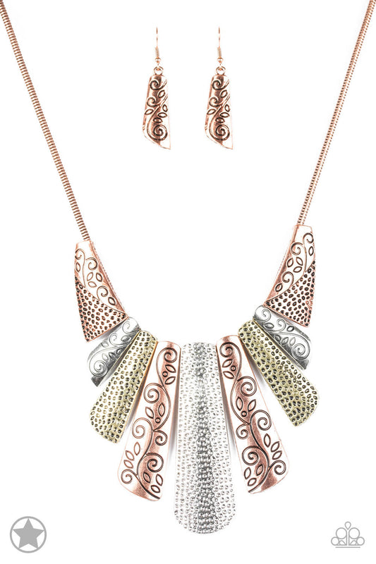Untamed Copper, Silver & Brass Necklace Set - Princess Glam Shop