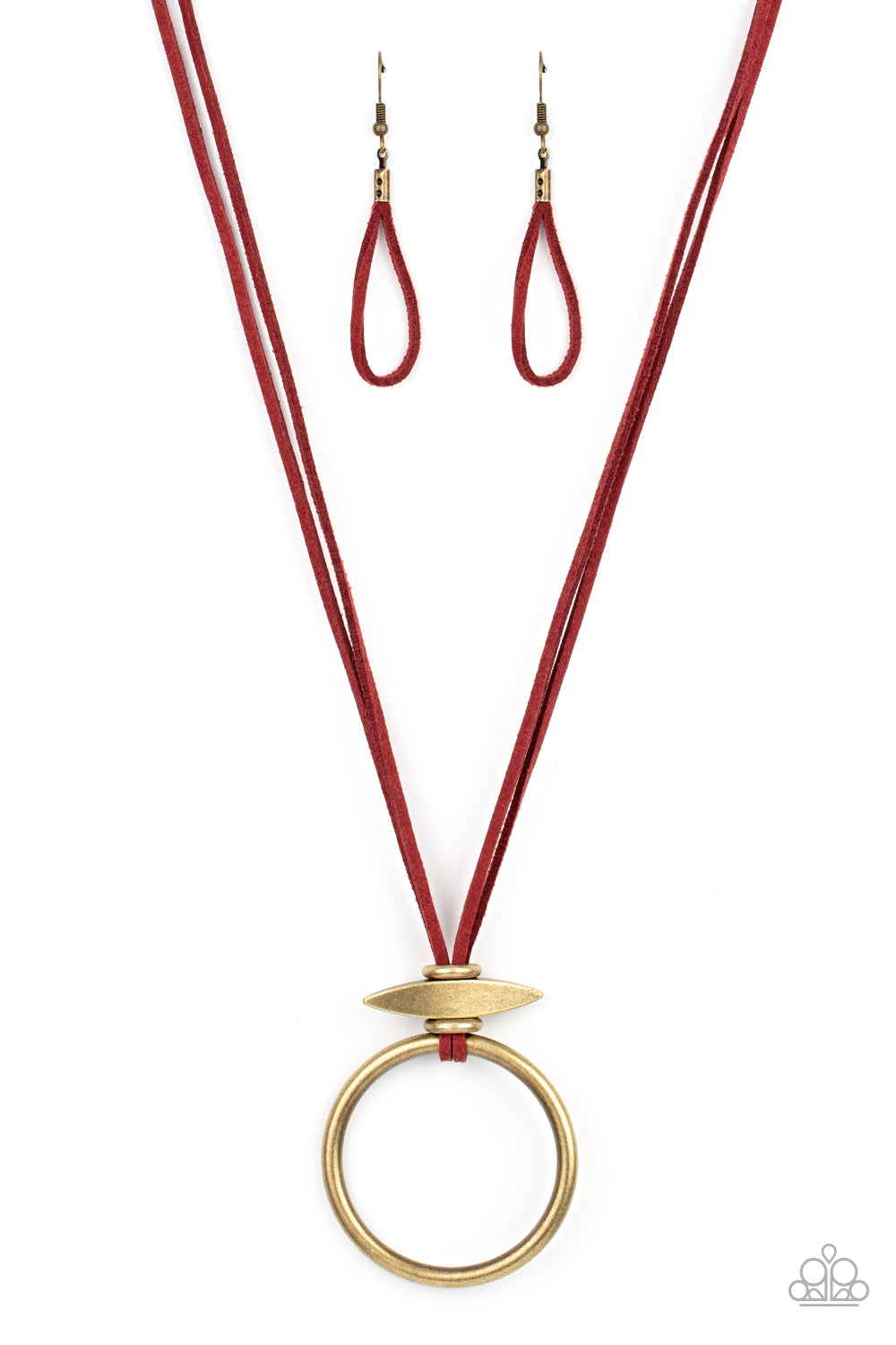 Noticeably Nomad - Red & Brass Necklace Set - Princess Glam Shop