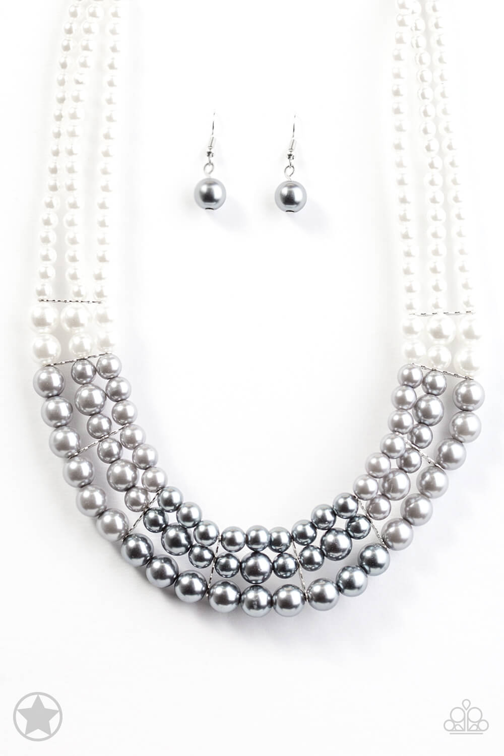 Lady In Waiting Silver Pearl Necklace Set - Princess Glam Shop