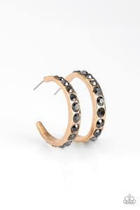 Welcome To Glam Town - Gold & Black Hoop Earrings - Princess Glam Shop