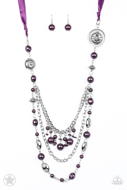 All The Trimmings - Purple Satin Ribbon Necklace Set - Princess Glam Shop