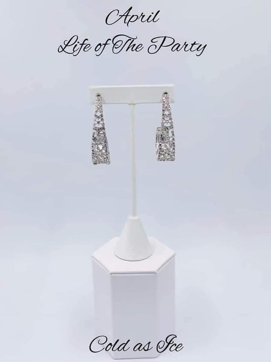 Cold as Ice White Hoop Earrings April 2022 Life of the Party Exclusive🎉Limited Quantity! - Princess Glam Shop