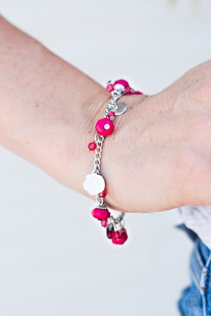 Spoken For - Pink & Silver Chain Bracelet - Princess Glam Shop