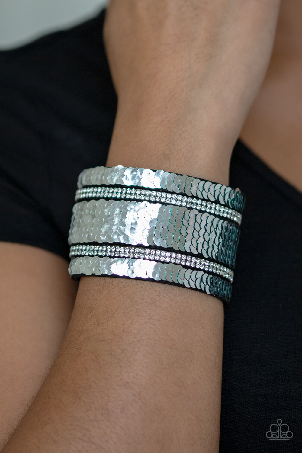 MERMAID Service -Green and Silver Snap Wrap Reversible Bracelet - Princess Glam Shop