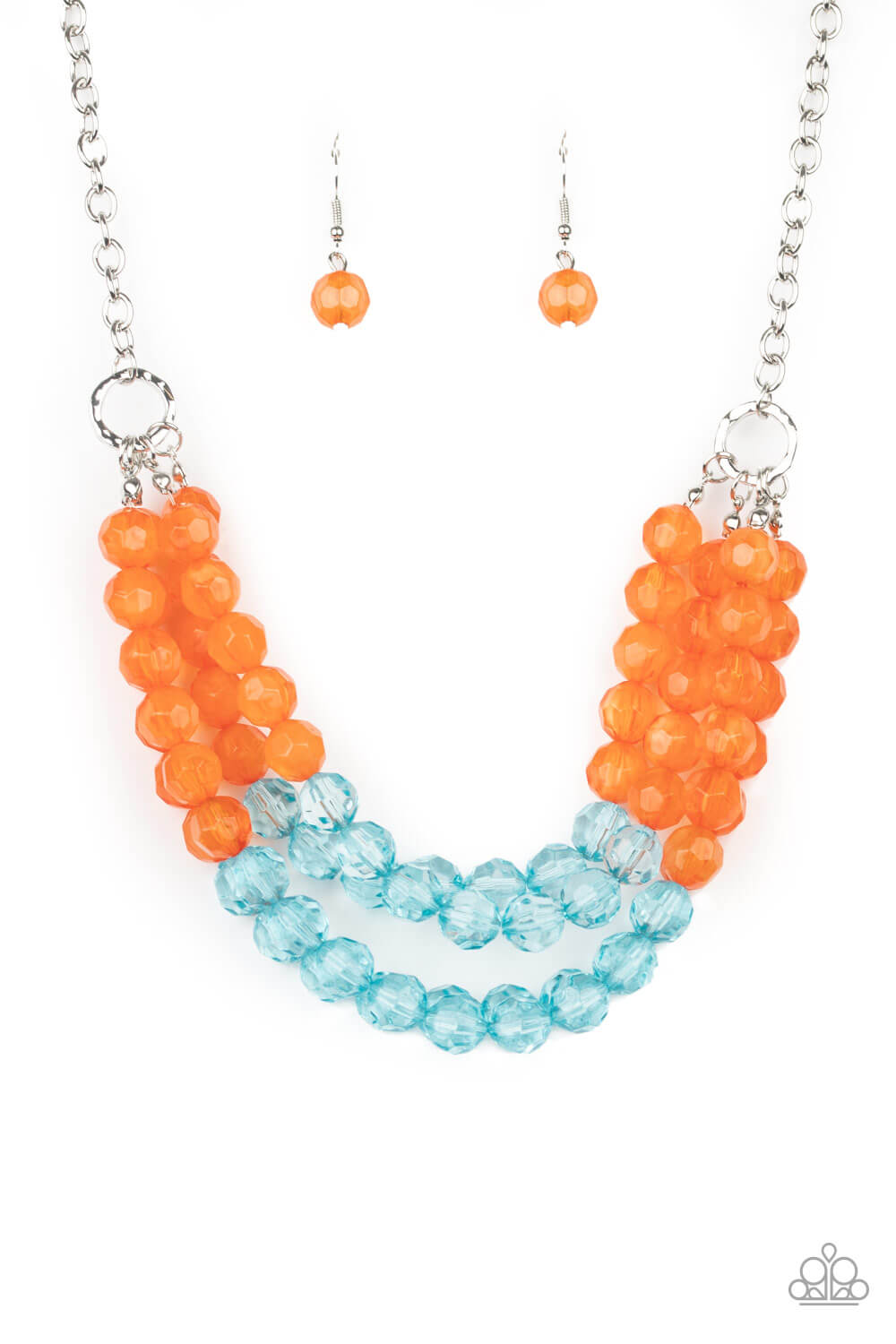 Summer Ice - Orange & Blue Multi Necklace Set - Princess Glam Shop