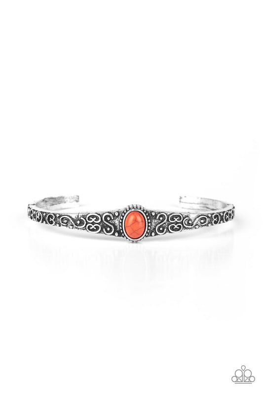 Make Your Own Path - Orange Stone Cuff Bracelet - Princess Glam Shop