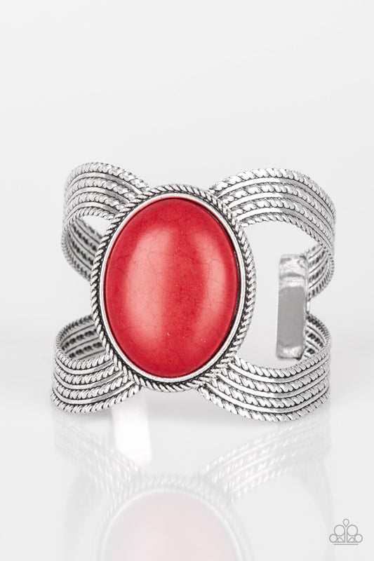 Coyote Couture - Red Stone Cuff Bracelet - Princess Glam Shop
