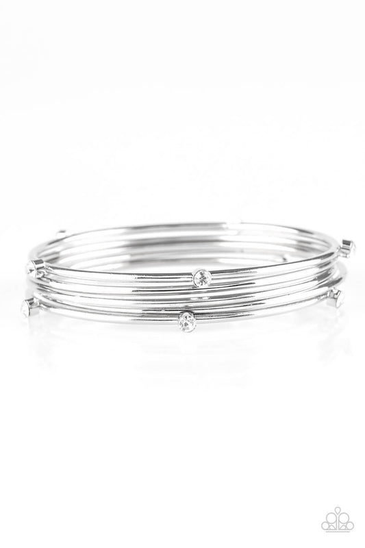 Delicate Decadence - White Bangle Bracelet Set - Princess Glam Shop