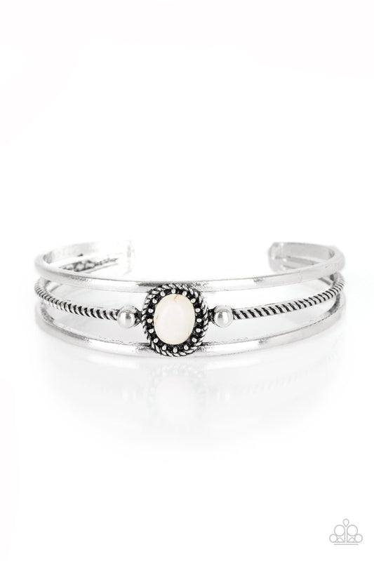 Borderline Borderland - White Stone Cuff Bracelet - Princess Glam Shop