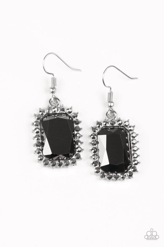 Downtown Dapper - Black Gunmetal Earrings - Princess Glam Shop