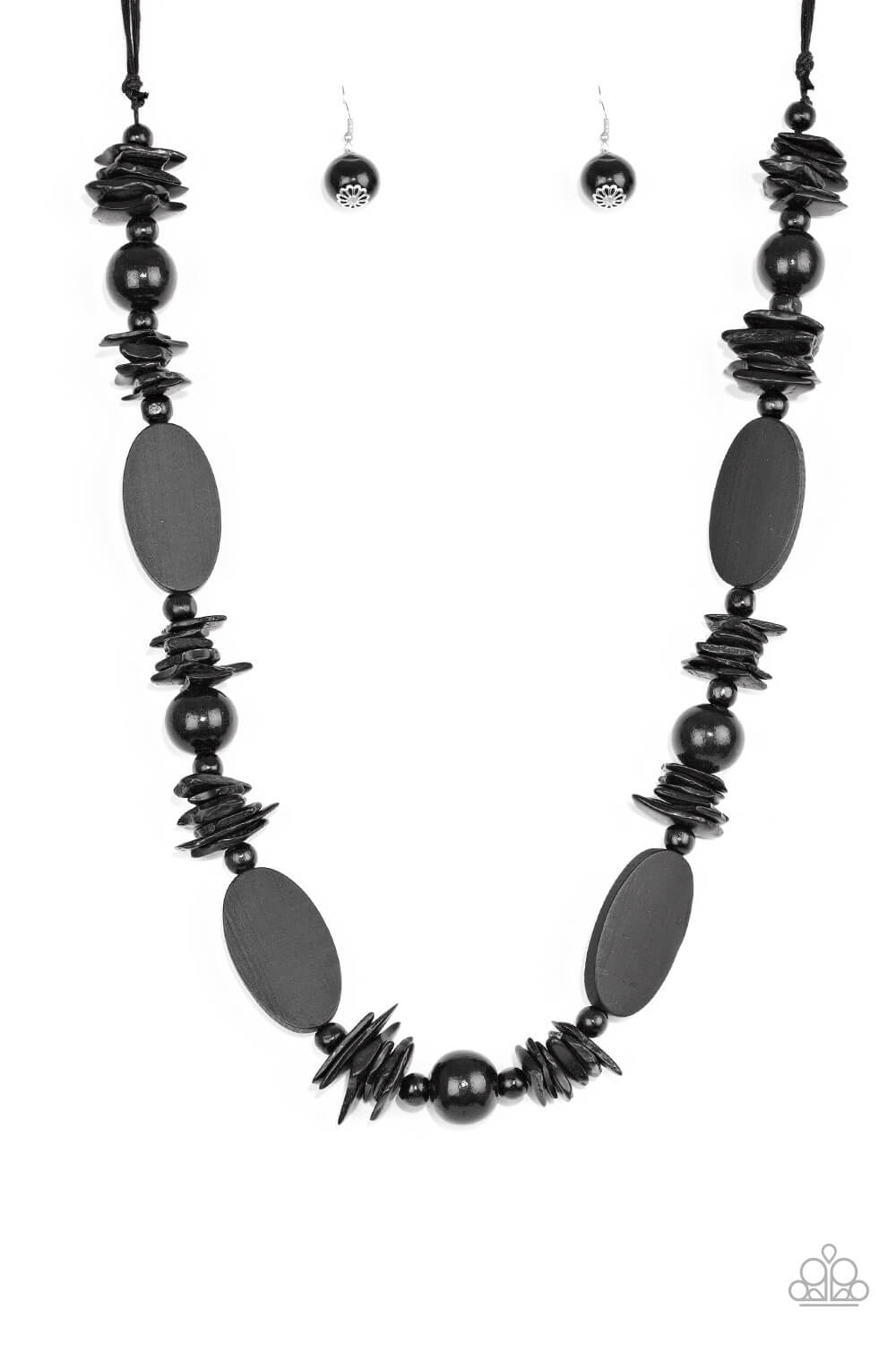 Carefree Cococay - Black Wood Necklace Set - Princess Glam Shop