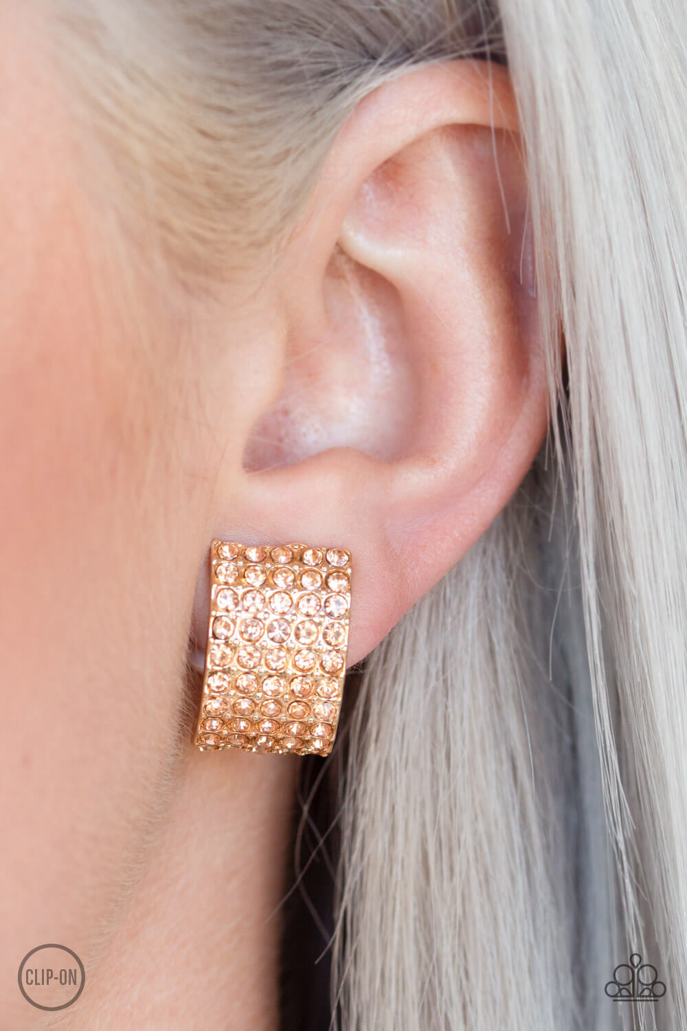 Hollywood Hotshot - Gold Clip-On Earrings - Princess Glam Shop
