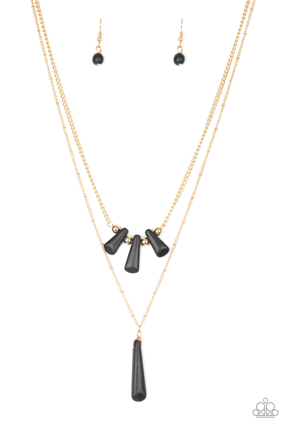 Basic Groundwork - Black Stone & Gold Necklace Set - Princess Glam Shop