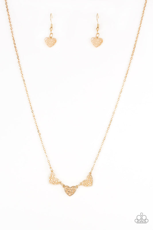 Another Love Story - Gold Heart Necklace Set - Princess Glam Shop