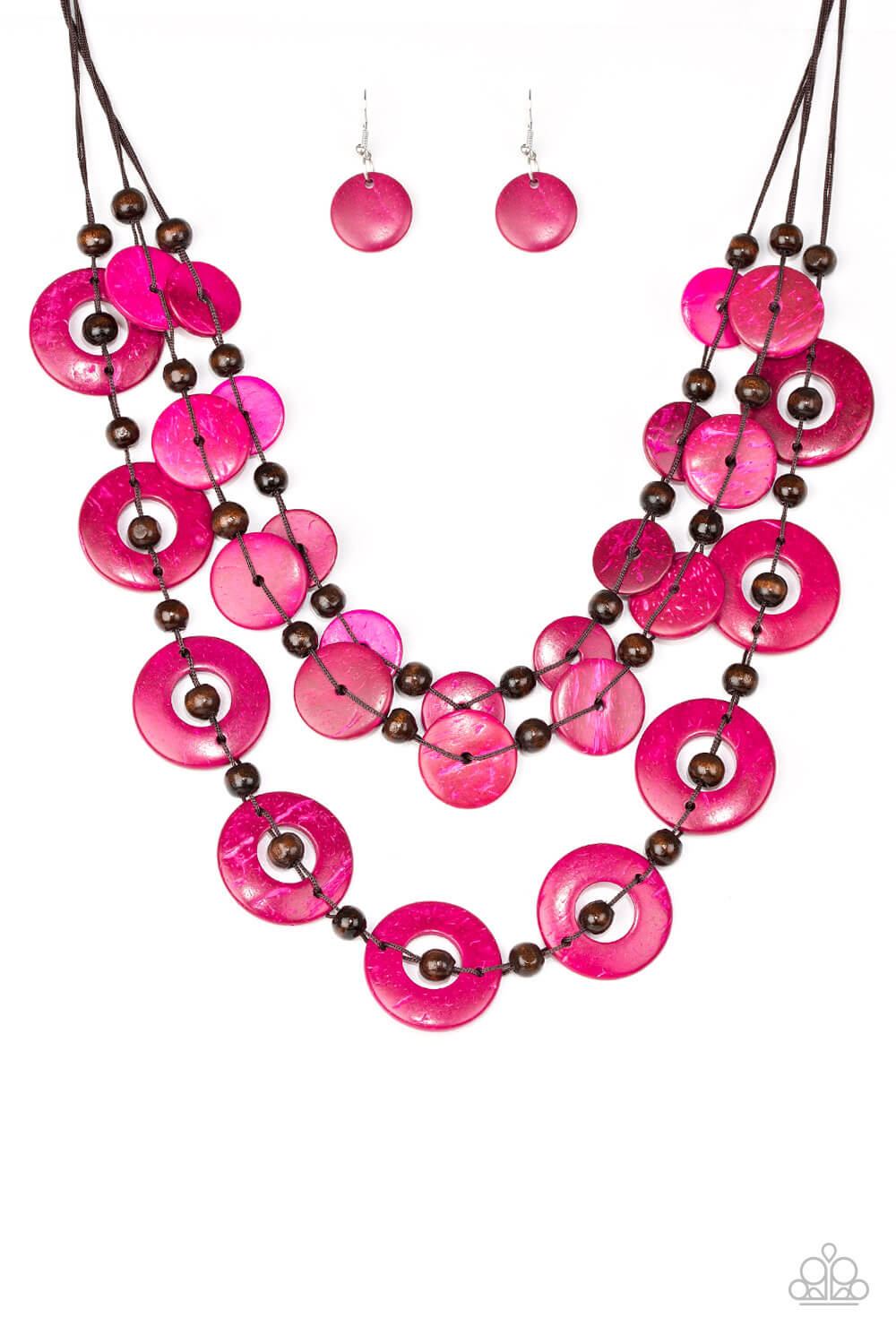 Catalina Coastin - Pink Wood Necklace Set - Princess Glam Shop