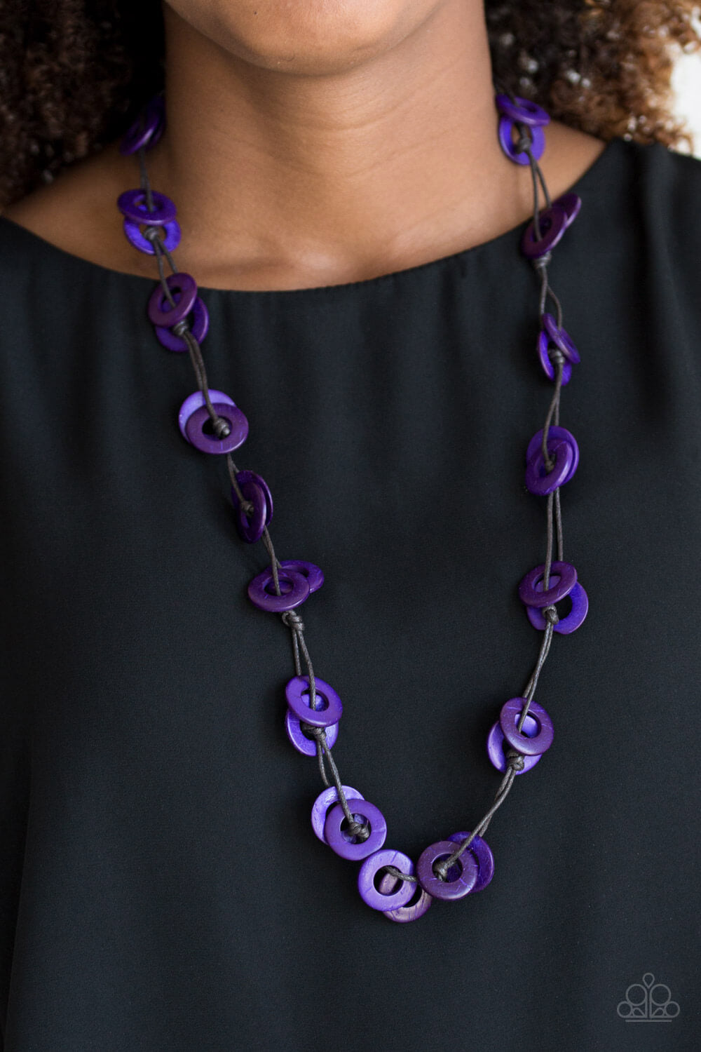 Waikiki Winds - Purple Wood Necklace Set - Princess Glam Shop