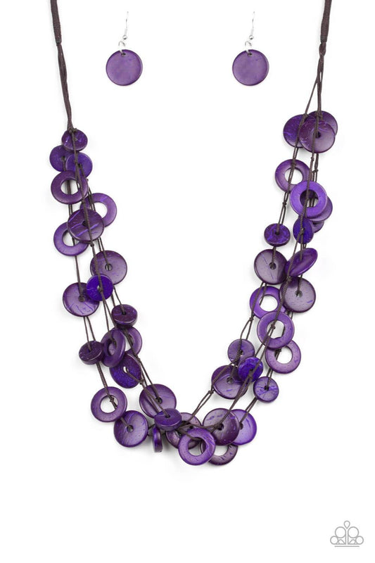Wonderfully Walla Walla - Purple Wood Necklace Set - Princess Glam Shop