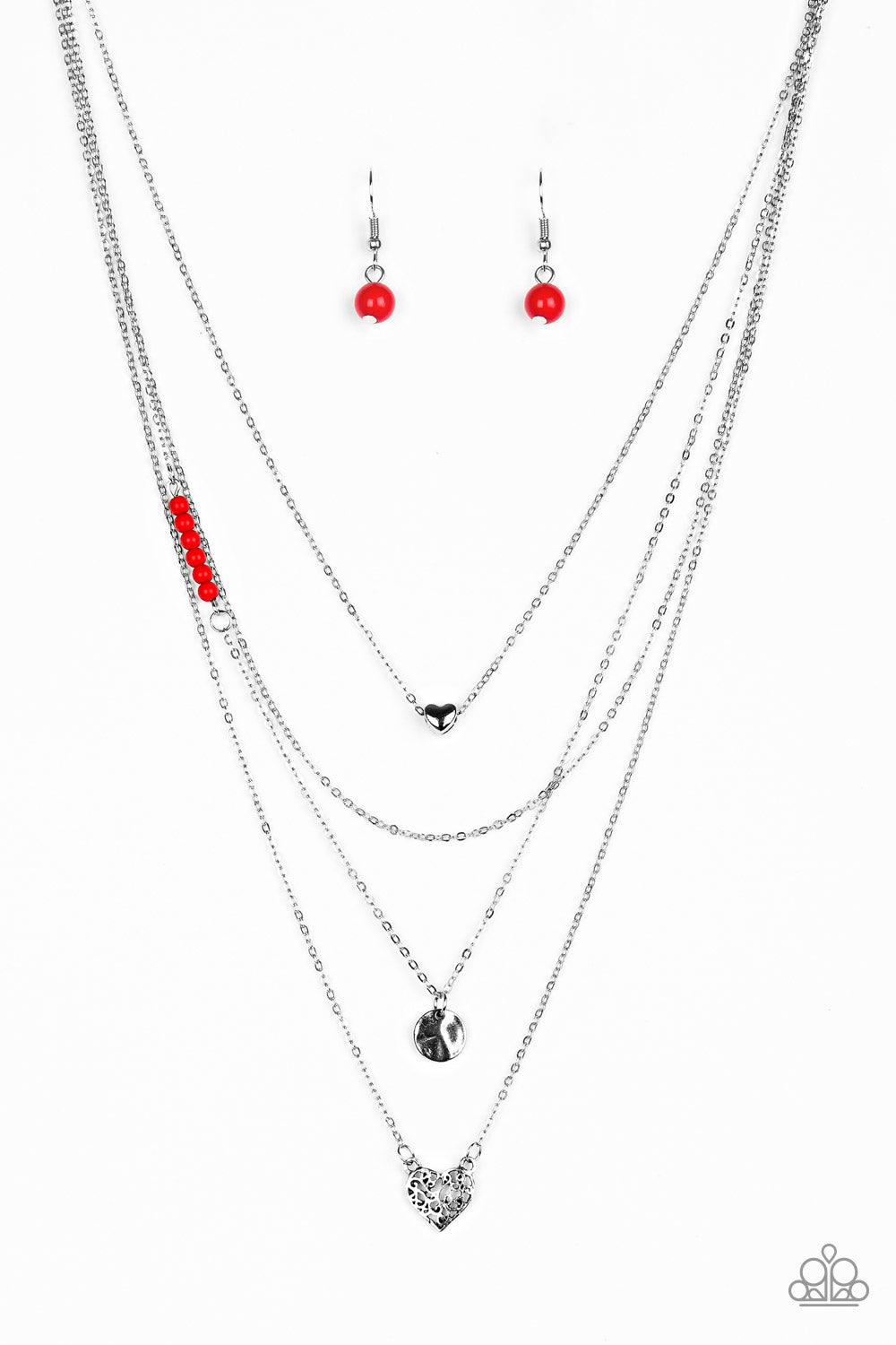 Gypsy Heart - Red Layered Necklace Set - Princess Glam Shop