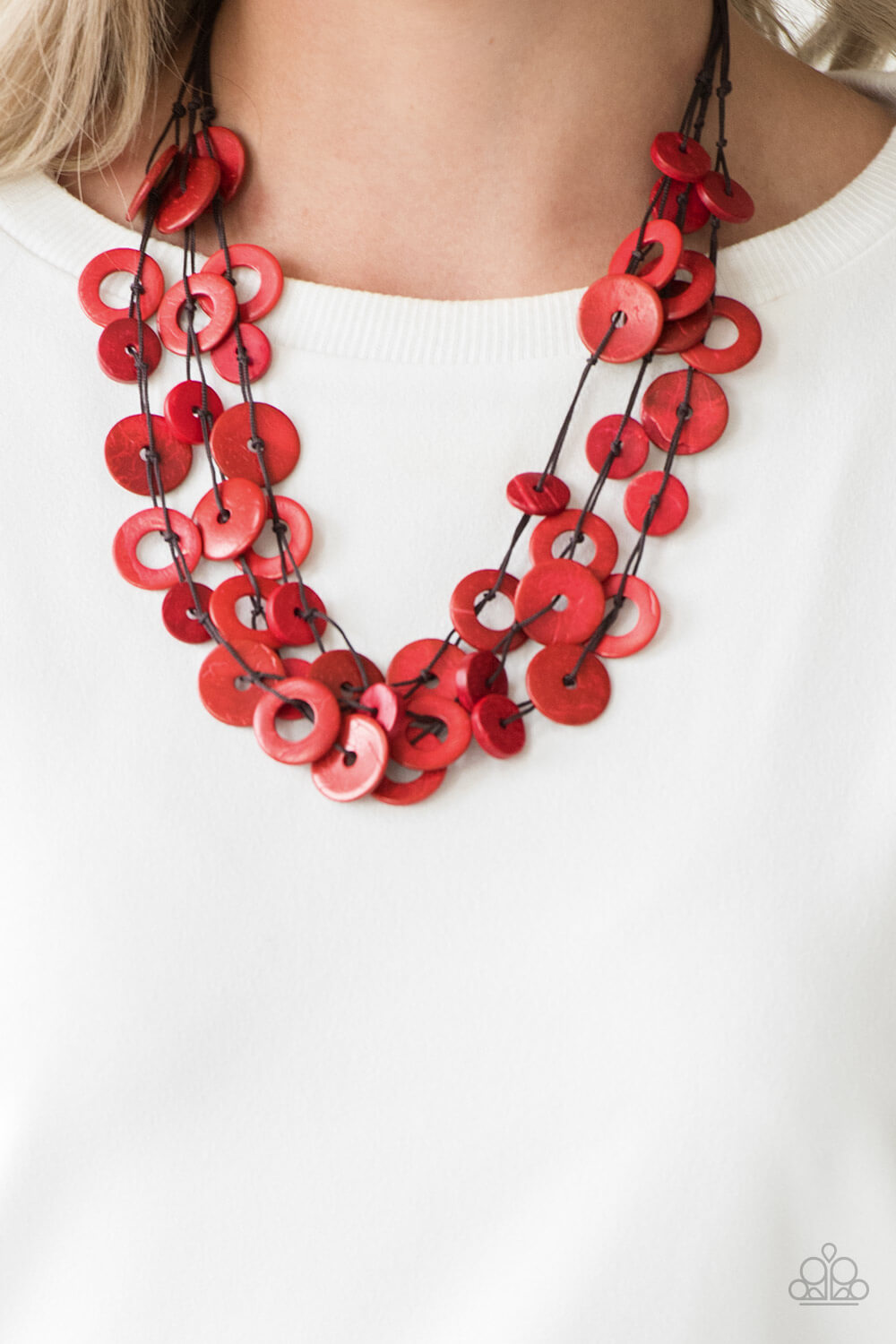Wonderfully Walla Walla - Red Wood Necklace Set - Princess Glam Shop