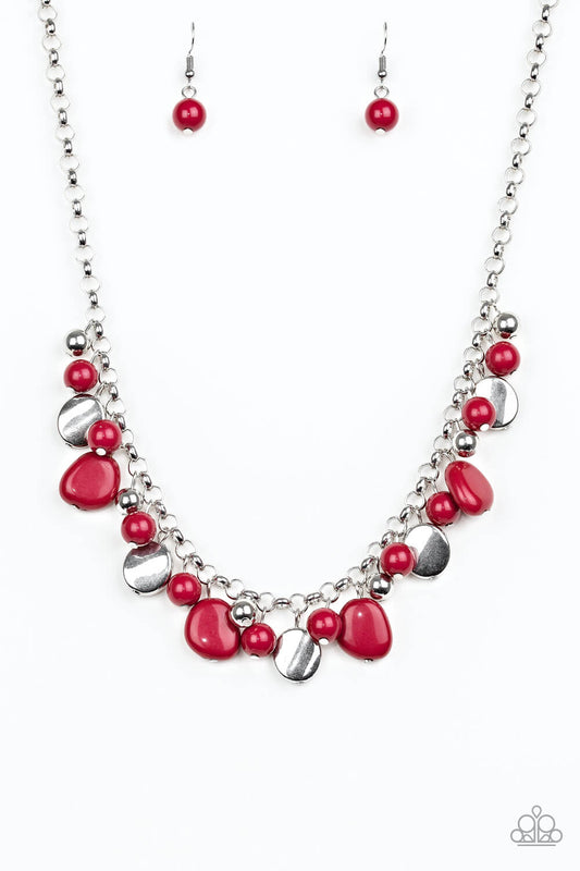 Flirtatiously Florida - Red Necklace Set - Princess Glam Shop