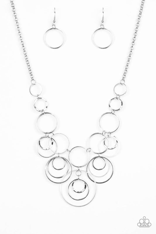 Break The Cycle - Silver Circle Necklace Set - Princess Glam Shop