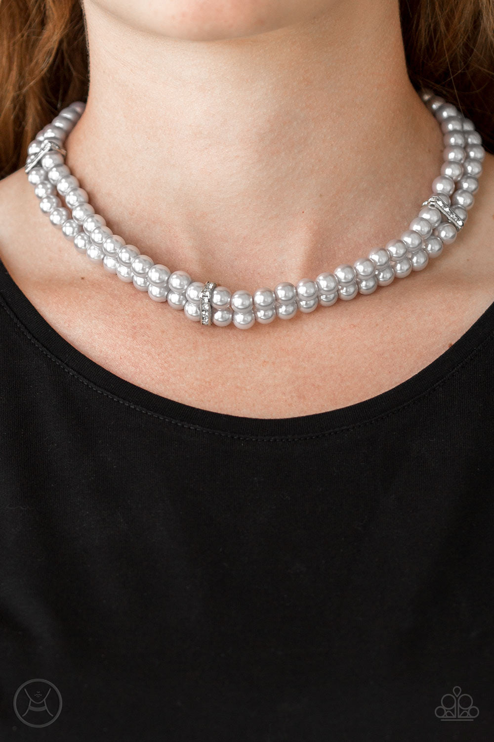 Put On Your Party Dress - Silver Pearl Necklace Set - Princess Glam Shop