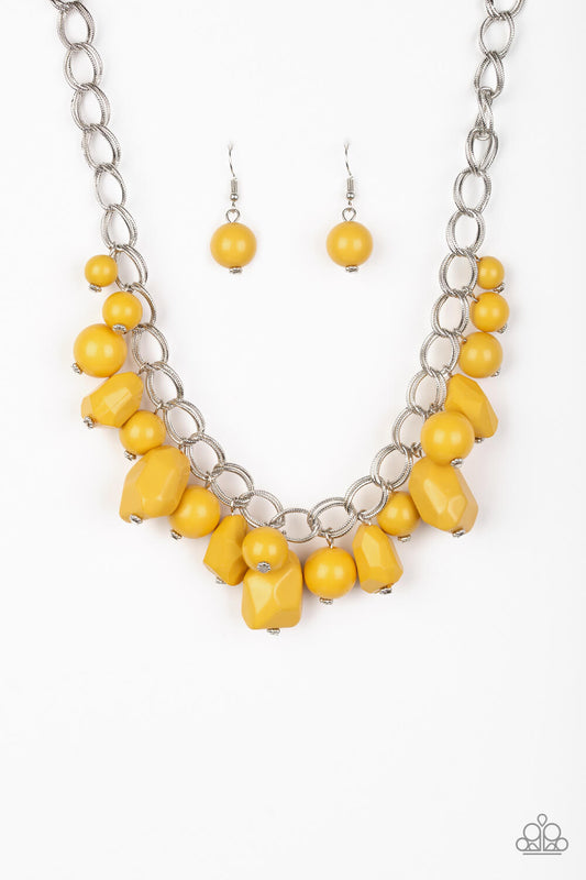Gorgeously Globetrotter - Yellow Necklace Set - Princess Glam Shop