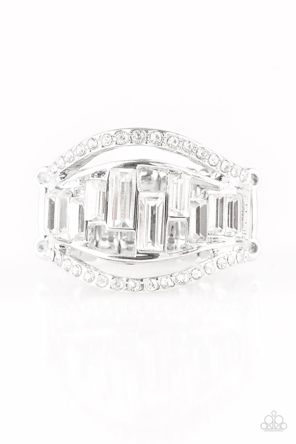 Treasure Chest Charm - White Emerald Cut Ring - Princess Glam Shop