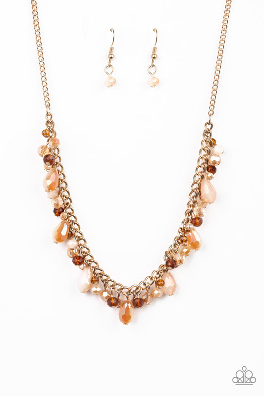 Courageously Catwalk - Gold Necklace Set & Bracelet Combo - Princess Glam Shop