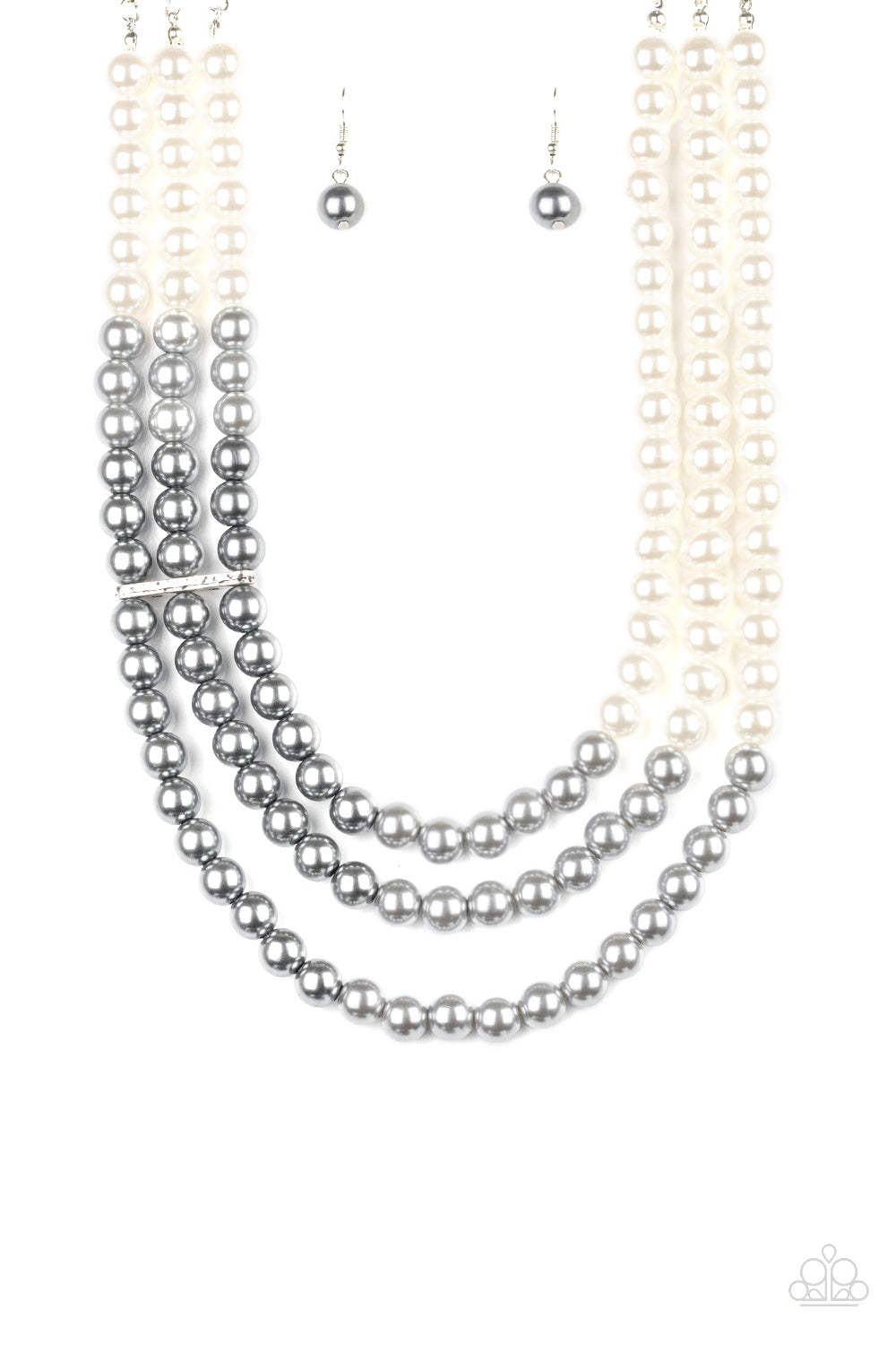 Times Square Starlet - Multi White & Silver Pearl Necklace Set - Princess Glam Shop