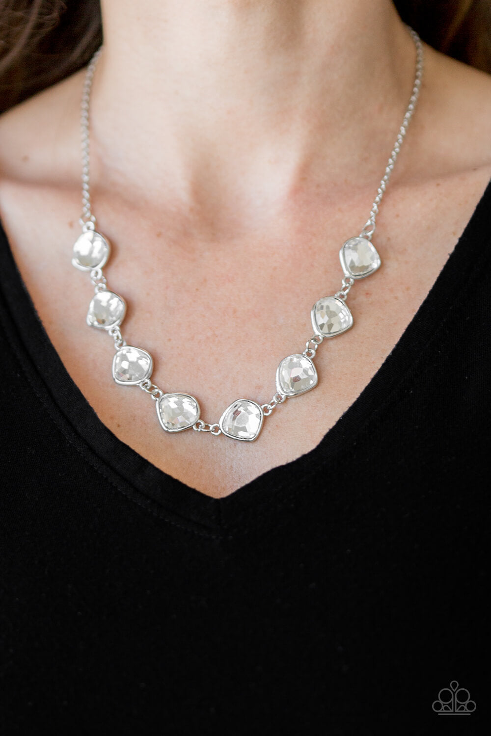 The Imperfectionist - White Gem Necklace Set - Princess Glam Shop