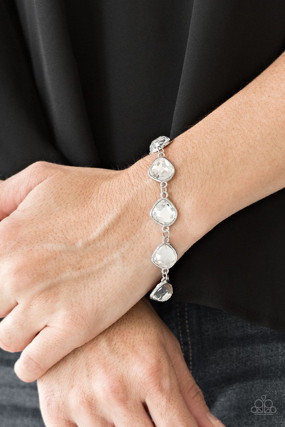 The Imperfectionist - White Gem Necklace Set & Bracelet Combo - Princess Glam Shop