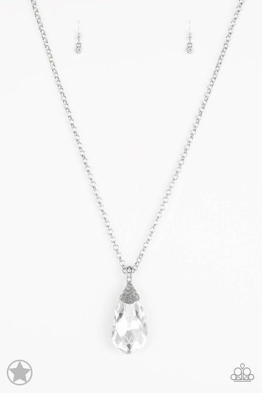 Spellbinding Sparkle - White Giant Crystal Necklace Set - Princess Glam Shop